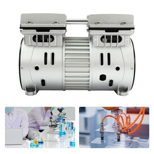 Vacuum Oilless Pump, Industrial Air Compressor Oil Free Piston Pump, Overload Protection & Overheating Protection, 110V 550W