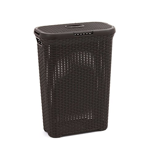 Curver 00709-210-00 Rattanoptik 40 L Wäschebox, Plastik, Dunkelbraun,...