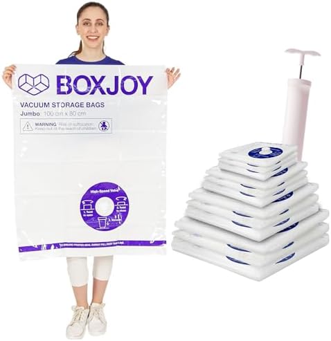 BOXJOY Pack of 12 (3 JUMBO 3 LARGE 3 MEDIUM 3 SMALL) Transparent ...