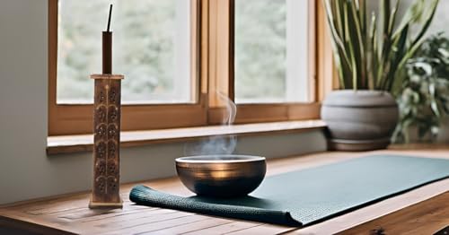 Wooden Incense Stick & Cone Burner Holder Tower Large Organic Eco Friendly Ash Catcher Agarbatti Holder Rustic Style Hand Carved for Meditation Yoga Aromatherapy Home Fragrance Products
