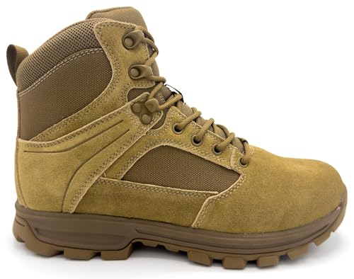 LAPG Men's Sector 6" Side-Zip Duty Boot, Comfortable & Durable Tactical Work & Hiking Boots for Men, Coyote2