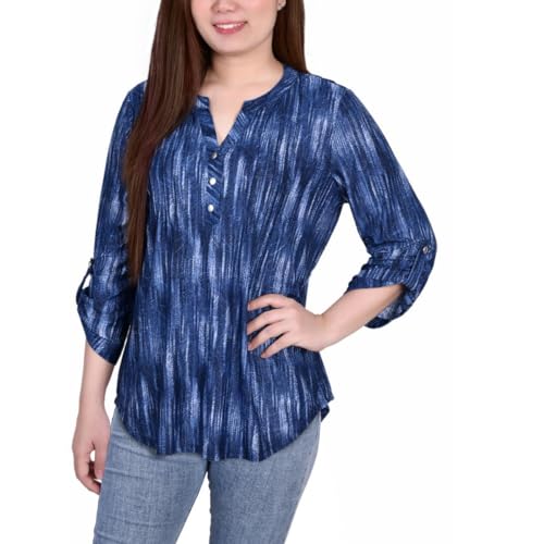Womens Petites Button Pullover Top
