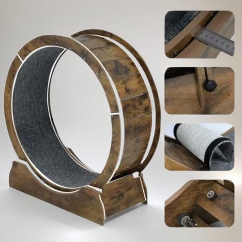 Cat Exercise Running Wheel Cat Treadmill Wheels for Indoor Cats Large (Rusty Brown, Medium)