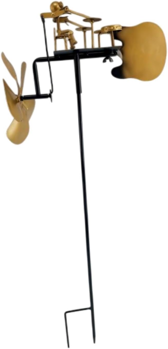 MYCENSE Garden Decor Metal Drummer Windmill Art Wind Spinner Handmade Sculpture Stake for Outdoor Courtyard Yard Walkway Landscape