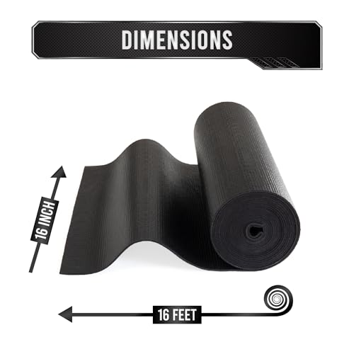Image of Precision Defined Professional Grade Tool Box Liner, 16 ft x 16 inch, Black | Tool Box Drawer Liner, Shelf Liner Non Slip Mat, Thick Cabinet Shelf Liner, Toolbox Drawer Liner (Pack of 2)