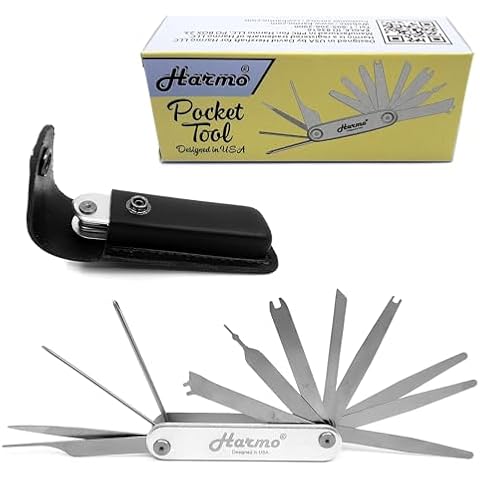 Harmonica 12 in 1 Repair Tool Kit by Harmo - 4 1/2 X 7/8 X 5/8 Inch Pocket Tool Set for Harmonica Service & Maintenance, Suited for All Brands - Hohner, Suzuki, Lee Oskar, Seydel - Designed in the USA Cover