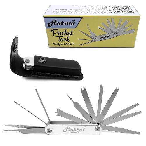 Harmonica 12 in 1 Repair Tool Kit by Harmo – 4 1/2 X 7/8 X 5/8 Inch Pocket Tool Set for Harmonica Service & Maintenance, Suited for All Brands – Hohner, Suzuki, Lee Oskar, Seydel – Designed in the USA - Les Beatles, Paul McCartney, John Lennon, RIngo Starr, George Harrison Harmonica 12 in 1 Repair Tool Kit by Harmo - 4 1/2 X 7/8 X 5/8 Inch Pocket Tool Set for Harmonica Service & Maintenance, Suited for All Brands - Hohner, Suzuki, Lee Oskar, Seydel - Designed in the USA