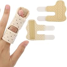 Finger Splint Support Brace Set - 2PCs Adjustable Stabilizer for Broken, Arthritis, Sprain Relief - Versatile Fit for Index, Middle, Ring, Pinky Fingers - Pain Relief & Knuckle Immobilization Natural