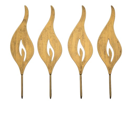 Storm's Gartenzaubereien Kerzen Flammen Deko in Gold 4er Set H:18,5cm...
