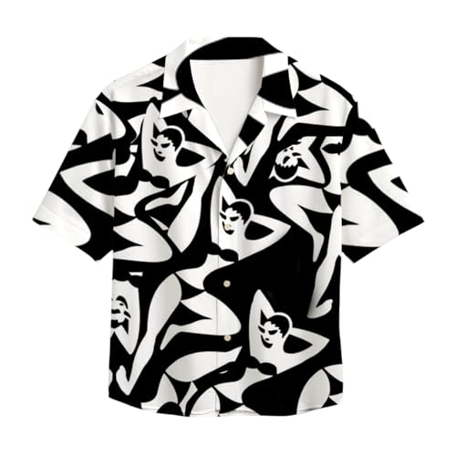 Image of Men's Floral Button-Down Shirt, Cotton Blend Stretchable, Casual Printed Striped Stylish Shirt