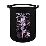 ランドリーバスケット ベティちゃん 洗濯かご バスケット 収納ボックス 洗濯物入れ 収納袋 折り畳み 丸型 大容量 撥水