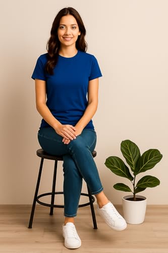Image of Women's Solid Round Neck Half Sleeves Polyester T-Shirts, Moisture Wicking t-Shirt (Pack of 1)