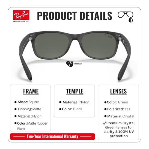 Image of Ray-Ban RB2132 NEW WAYFARER CLASSIC Square Shaped Sunglasses for Men & Women with Official RAYBAN Eyewear Kit