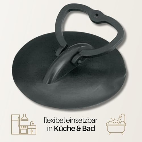 homeXpert Universal Waschbeckenstöpsel [2 Stück], Abflussstopfen - aus Silikon, für Spülbecken und Badewanne - Stöpsel für Abflüsse mit 45,5 - 60mm, optimal für Küche und Bad