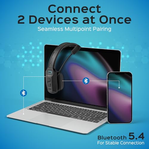 Philips Trucker Bluetooth Headset with Mic, Wireless Trucker Headset with AI Noise-Canceling Microphone & Instant Mute Button, Reliable Long Battery Life, Headphones for Drivers, Office, Call Centers - image 7