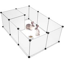 DIY Pet Playpen, Guinea Pig Cage for Indoor Outdoor Use Portable Metal Wire Fence Rabbit Cage for Small Animals, Guinea Pigs, Rabbits Kennel Crate Fence Tent 12 Panels, 14 X 14 Inch,Plastic