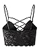 Fifth Parallel Threads FPT Strappy Lace Front Pullover Bralette Black M
