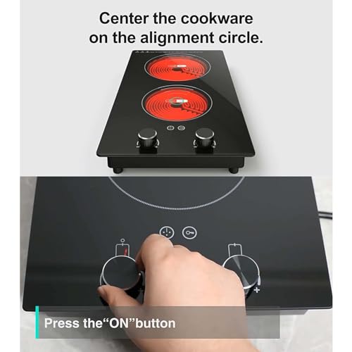 Double Knob Electric Ceramic Stove - Tabletop Multi-Function Cooktop with Timer and Child Lock for Flat Cast Iron Pots - Image 4