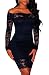 Shawhuwa Womens Sexy Criss Cross Off Shoulder Bodycon Party Club Midi Dress