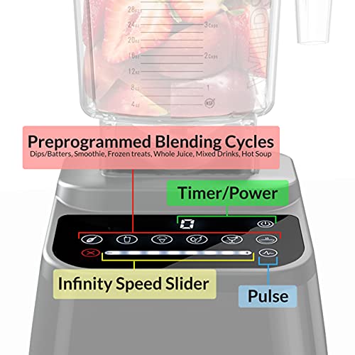Blendtec - Original Designer Series Blender - Wildside + Jar (90 Oz) - Professional-Grade Power - Self-Cleaning - 6 Pre-Programmed Cycles - 8-Speeds - Stainless Steel #TOP4