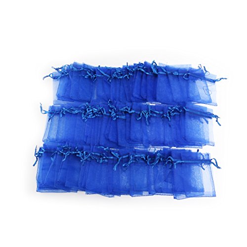 Foxnovo 100X Organzabeutel Schmuckbeutel Geschenkbeutel Säckchen Beutel aus Organza,7x9cm (dunkel blau)