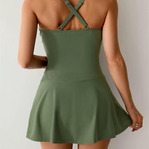 Traje de baño plisado con efecto reductor y chaleco cómodo para playa verano 5