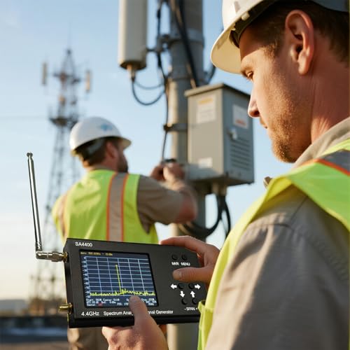 Image of 2026 Portable Spectrum Analyzer 45MHz-4400MHz RF Signal Generator Touchscreen Battery Powered Signal Test Tool for Wireless Communication Testing