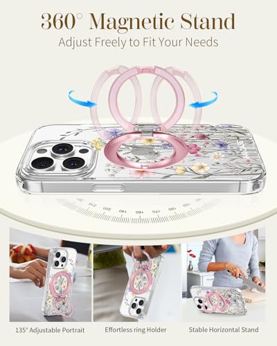 Coque pour iPhone 12 Pro Max avec support intégrée protection souple transparente fleurs féminine - 4