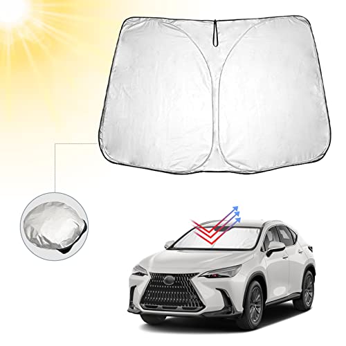 BIBIBO 新型 レクサス NX 2代目 サンシェード レクサス NX 20系 専用 フロント 車用サンシェード フロントガラス用 日よけ 日焼けシート パラソル 車種専用設計 簡単着脱 折り畳み式 サンシェード 収納袋付き レクサス NX アクセサリー