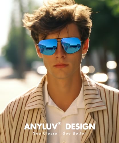 ANYLUV Polarized-Sunglasses-Men Aviator Mens Sunglasses: Womens Pilot Sun Glasses UV400 Protection for Driving Fishing2