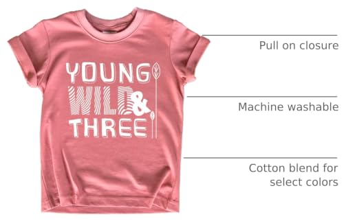 Image of Young Wild and Three Girl 3rd Birthday Outfit Toddler Shirts 3 Year Old Girls Third Party Tshirt