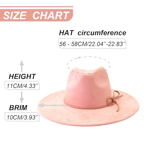 Image of Fedora Hats for Women Man with Big Wide Brim Classic Suede Panama Hat Western Outdoor hat