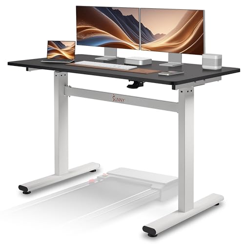Image of Sunny Health & Fitness Multi-Purpose Air-Drive Adjustable Standing Desk, Pneumatic Air Lifting, Electricity-Free, Scratch-Resistant Surface with up to 47.2 inch Height, Treadmill Compatible SF-A023001 | 29.5 inch-47.2 inch Height, Air Lifting System, Universal Equipment Compatibility, No Electricity, Eco-Friendly, Easy Setup