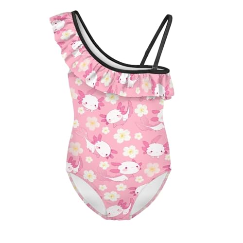 Image of Girls Swimsuit One Piece Ruffle Swimsuit Non-Slip Straps UPF 50+ for Girls Size 3-14 Years