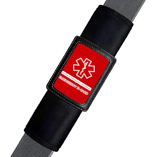 Emergency Medical ID Card with Holder for Car Seat Belt Wallet Keychain Customizable Emergency Contact Information Accident Medical Alert Card