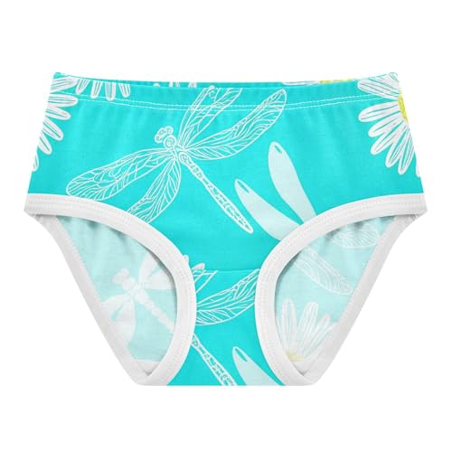 White Dragonflies Daisies Blue Girls Underwear Toddler 2t Cotton Panties Little Girl Personalized Kids Undies Briefs - Main Image
