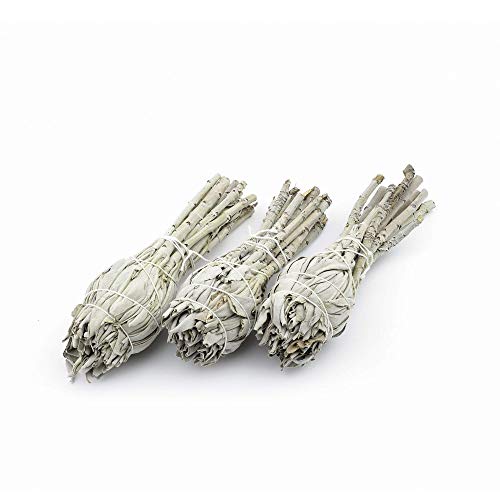 Heka Naturals 3 Bâtons à la Sauge Liasses | Sauge à Brûler pour Chasser Les Mauvaises Énergies | Ballots de Sauge de Californie Expérience Authentique | 3 Bâtons 7.5-10 cm Cover