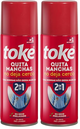TOKE | Aerosol Quitamanchas para Ropa | Doble uso: en Seco y Prelavado | Fórmula Avanzada sin Dejar Marcas ni Cercos | 200 ml (Paquete de 2)