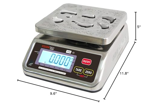 Báscula comercial VisionTechShop 30lb acero inoxidable miniatura 5
