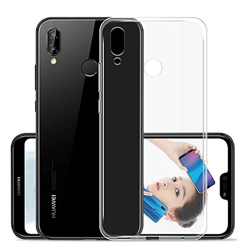 NEW'C Cover Compatibile con Huawei P20 Lite, Custodia Gel Trasparente Morbida Silicone Sottile TPU [Ultra Leggera e Chiaro]