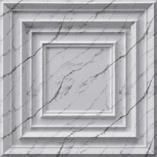 Image of Kayra Decor 3D PVC Wall Panels for Bedroom & Living Room | Accent Design | Imperial White Color | 19.7 x 19.7 Inch | Pack of 12 | 32.28 Sq Ft