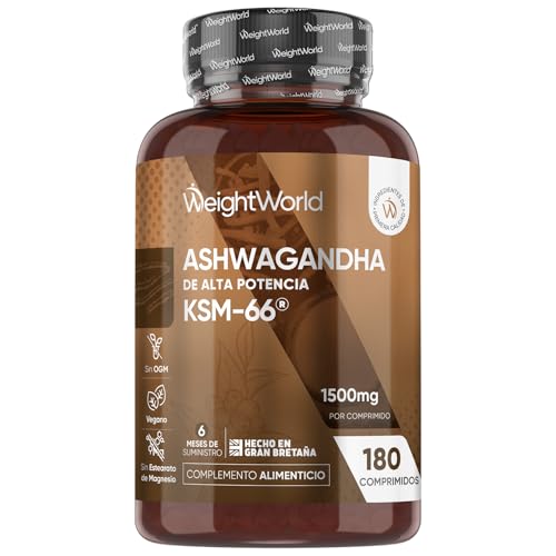 Ashwagandha KSM-66 1500mg, 180 Comprimidos, 6 Meses de Suministro - 12:1 del Extracto de la Raíz de Withania Somnifera, Apto para Veganos, Sin Estearato de Magnesio ni OGM