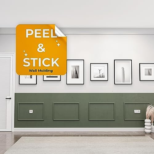 Gaahing 6 Sets Premade Accent Muur Molding Kit, Voorgesneden Wainscoting Panelen, Klaar om Stoel Rail Moulding voor Interieur Decoratie