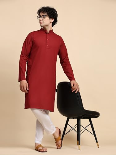 Image of SKAVIJ Men's Casual Kurta Pajama Set Regular Fit Traditional Dress Yoga Outfit