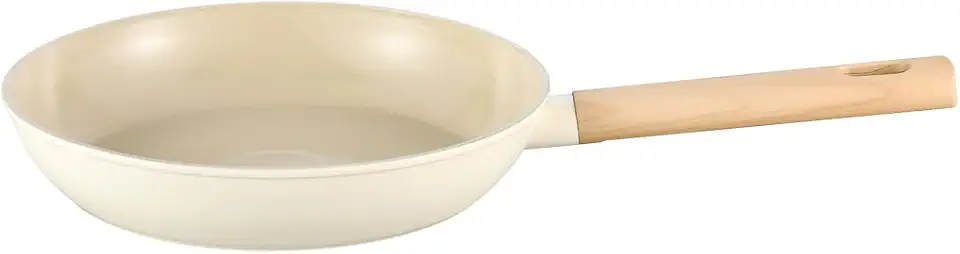 Oikos - Frigideira Antiaderente Cerâmico 20cm para Fogão por Indução, a Gás, Elétrico e Vitrocerâmico Cor Bege Mou Nata