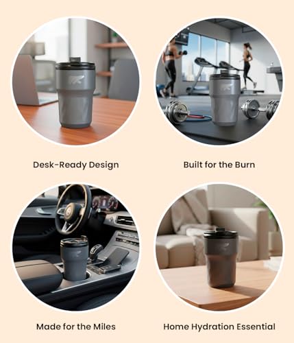 Image of Headway Java Alps Personalized Stainless Steel Mugs 360 ml - 2 Years Brand Warranty | Insulated Coffee Mug | Travel Mug | Coffee Tumbler | Cold for 6 Hours & Hot for 3 Hours | Stellar Grey