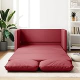 Mokuyary Sofá cama 2 en 1 Rojo Burdeos 112x174x55 cm Polipiel Sofá para sala de estar, oficina