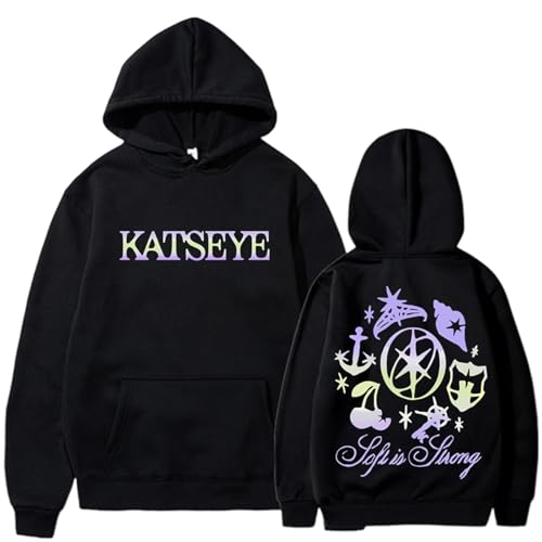 MABUTINGTI KATSEYE Hoodie Unisex Music Album KATSEYE Merch Pullover Long Sleeves Hooded Sweatshirts for Women Men Fans 2025 Black X-Large