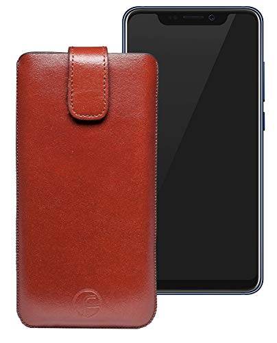 Favory Original - Funda de Piel para ZTE Axon 9 Pro (lengüeta para extraer teléfono)