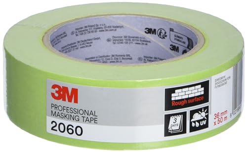 Image of 3M Masking Tape 2060 Rough Surfaces, high tack, UV Stable, Indoors & Outdoors, 36 mm x 50 m